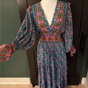 Vibrant Long Sleeve Maxi Dress